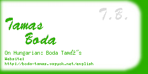 tamas boda business card